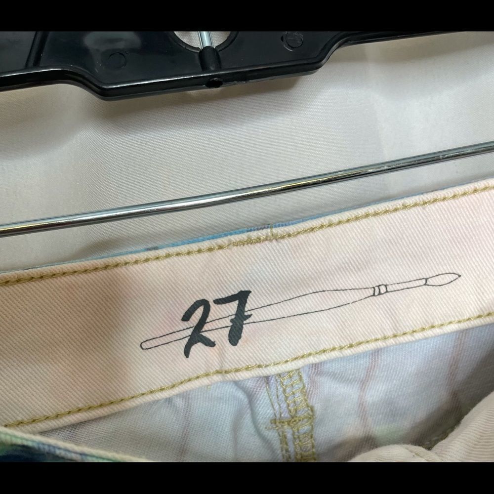 Anthropologie hand painted denim skirt 27 - Picture 4 of 8